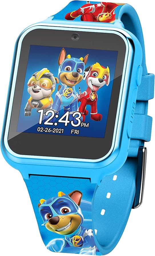 Accutime Paw Patrol Smart Watch with Camera for Kids and Toddlers - Interactive Smartwatch for Boys & Girls Featuring Games, Voice Recorder, Calculator, Pedometer, Alarm, Stopwatch, with USB Cable