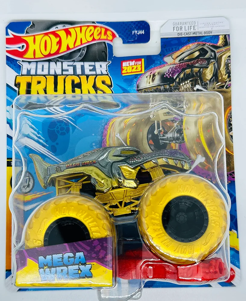 Hot Wheels Monster Trucks - MEGA WREX - Champion Crashers 1/6 - Gold - 2023 Mix 2