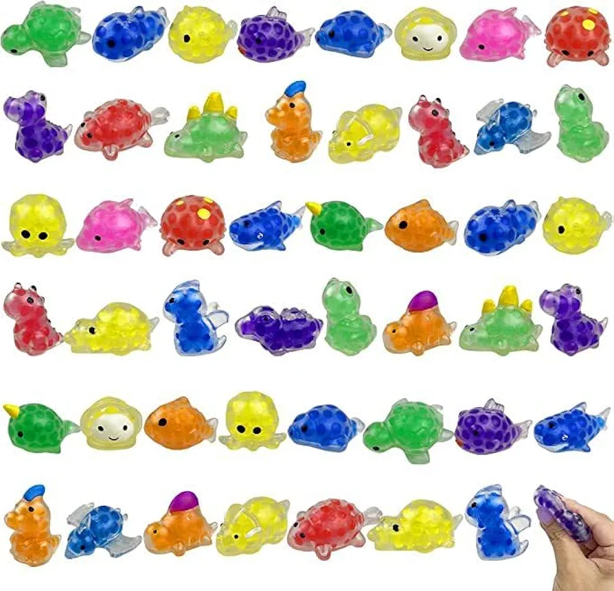 Toddler Times Stress with Water Beads Dinosour Sea Animals Toys for Kids Adults Toys for Boys Girls Party Favors Birthday Gifts Babies 3-6 Months (Blue, 15x15x6cm)