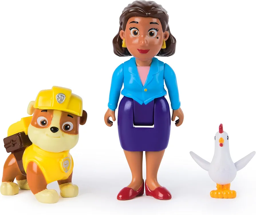 Paw Patrol Rubble, Mayor Goodway & Chickaletta Figures, Kids Toys for Boys and Girls Ages 3 and Up