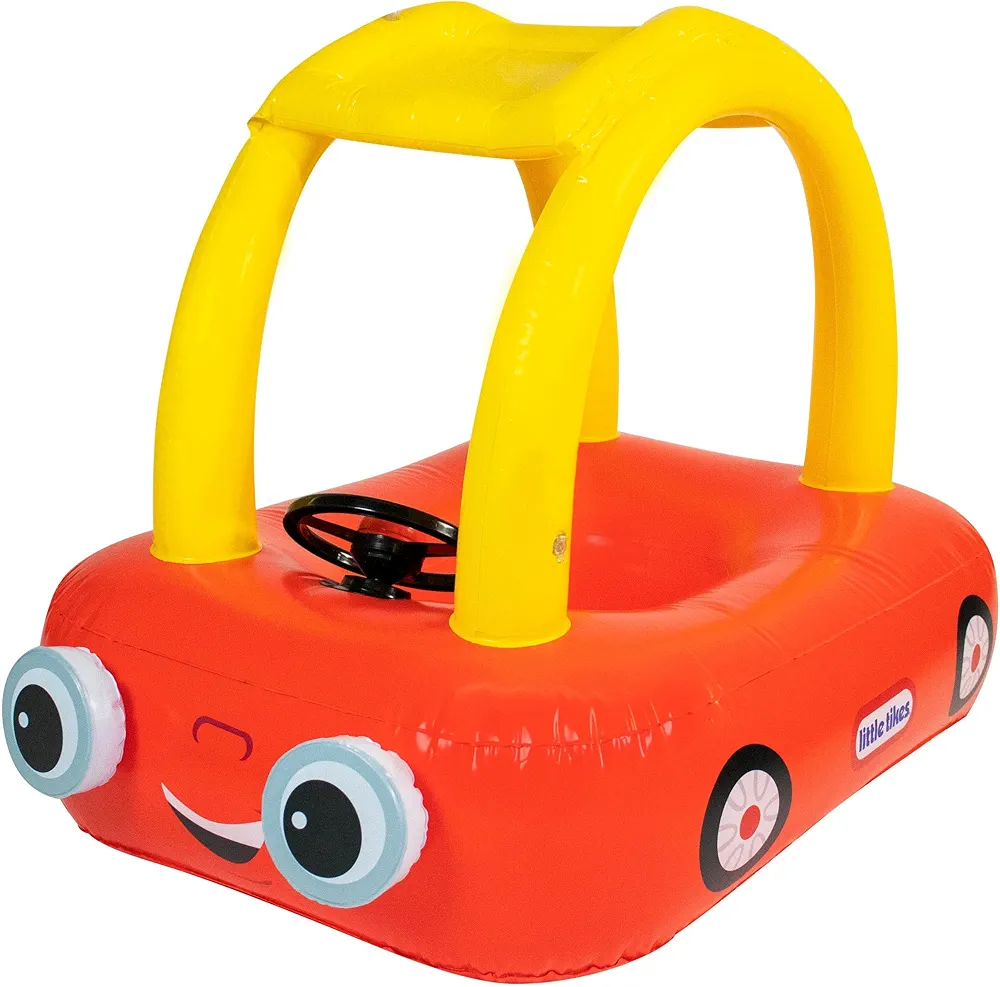 Little Tikes Cozy Coupe Inflatable Baby & Kids Pool Float, Red Car Coupe with beeping Horn. Easy to use a Great Float to Introduce Your Young Ones to The Water.