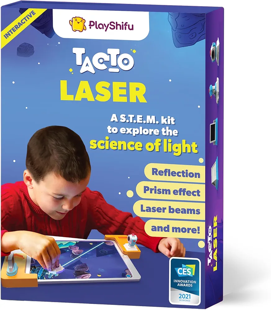 PlayShifu Tacto Laser (Kit + App) : AR Laser Based Educational Birthday Gifts for 4-8 Year Olds | Interactive Science Kit for Kids | Brain Games, STEM Learning | 200+ Puzzles (Device Not Included)