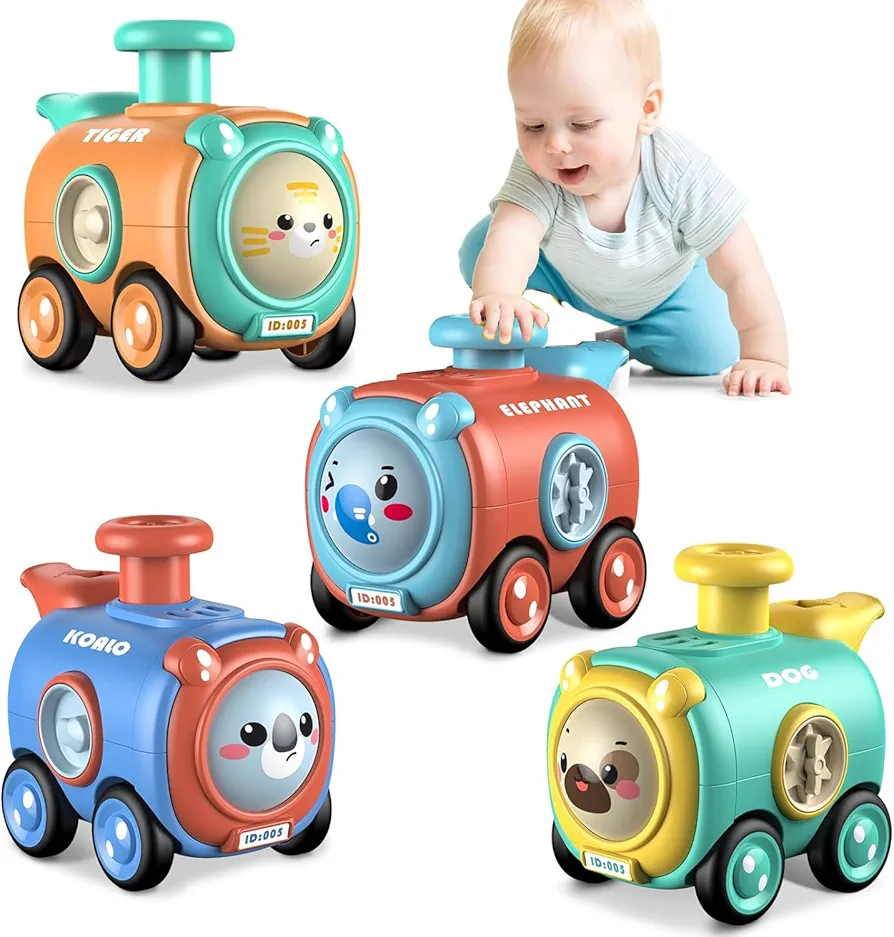 Animal Car Gifts Press and Go Educational Whistle Toys for Over 18 Months+ Boy Girl Birthday Gifts for Baby Toys