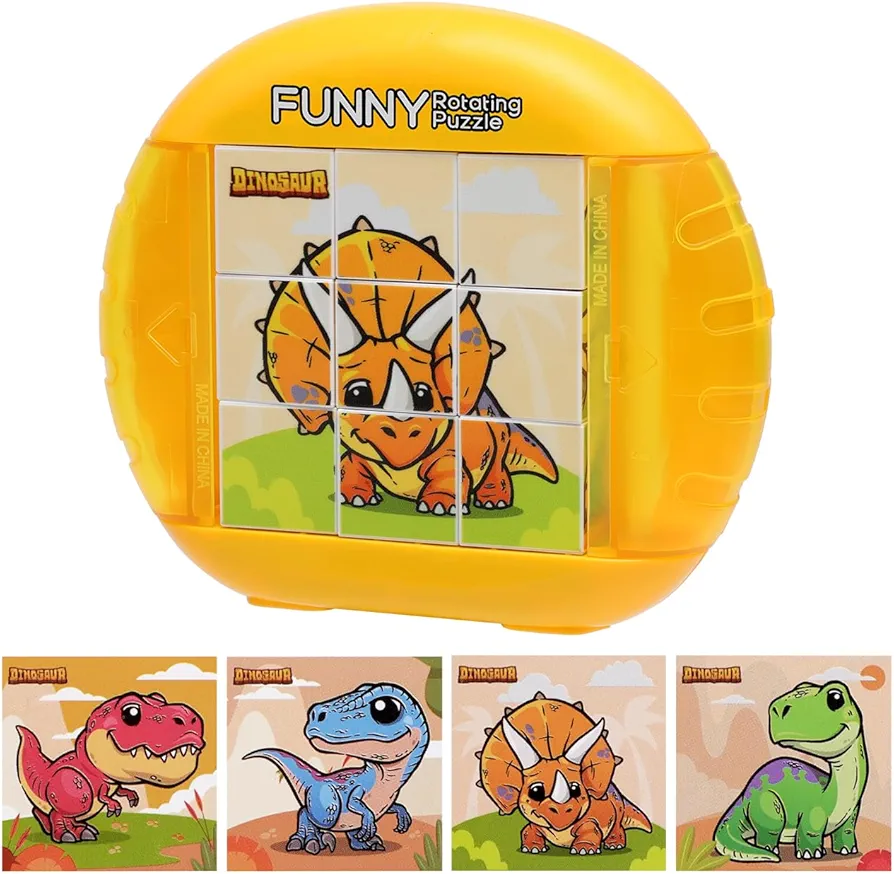 Puzzles for Toddler 3D Rotating Puzzles for Kids 4-6, Fidget Toy for Travel Car Ride - Develop Fine Motor Skills- Gift for Toddler 3 4 5 6 7 Years Old (Dinosaur)