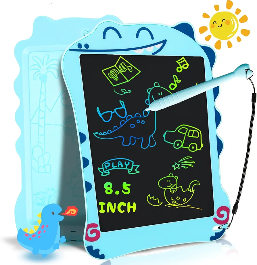 LCD Writing Tablet for Kids, Decute Preschool Toddler Toys Drawing Tablet for Boy Baby Girl, Doodle Board Pad Dinosaur Toy for 2 3 4 5 6 7 8-12 Years Old Kid Birthday Party Christmas, 8.5inch Blue