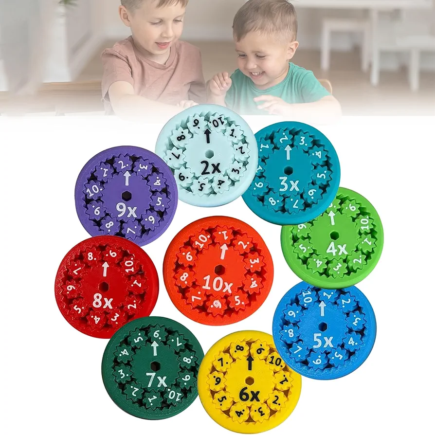 Math Fidget Spinner,Number Round Math Fidget Spinner for Children, Learn Multiplication & Division (Multiply Or Divide 9pcs)