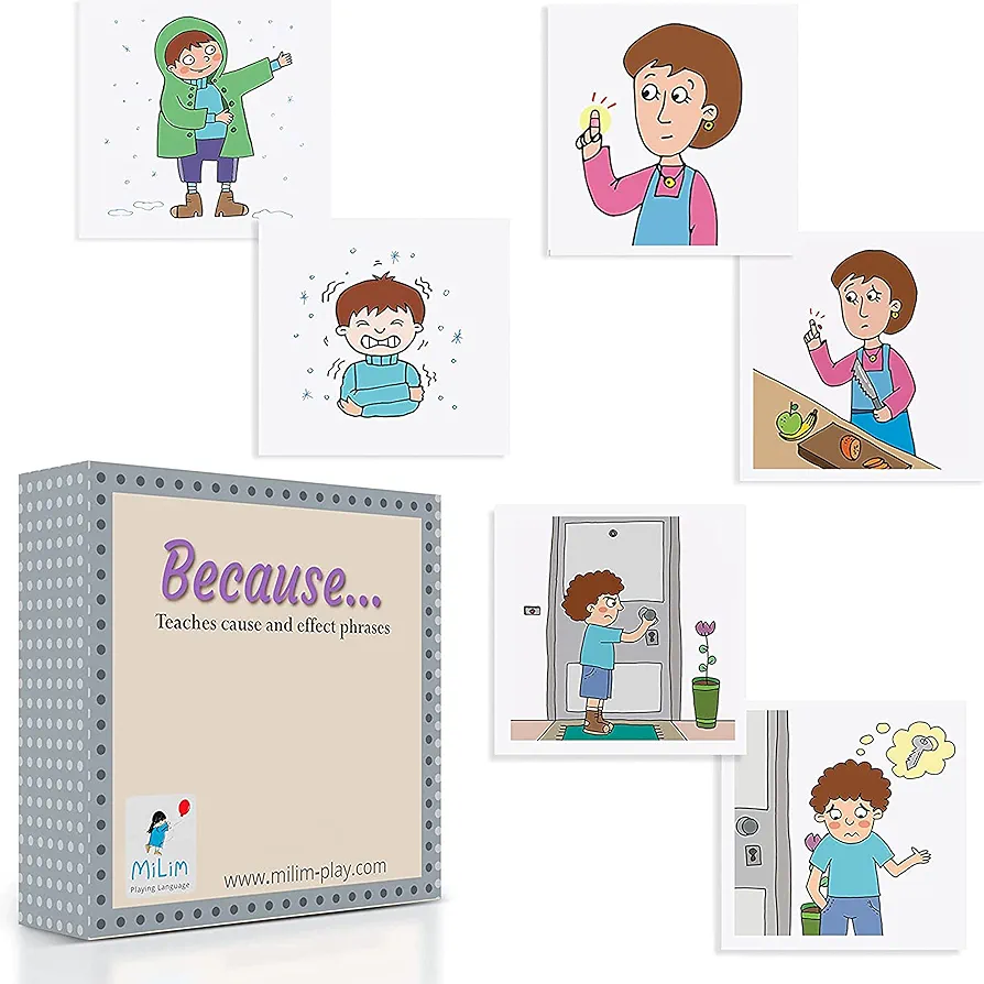 Milim Speech Therapy Materials for Preschool - Speech Therapy Toy, Milim Cards, Autism Flashcards, Milim Playing Language, Flash Card Toddler, Learning Toys, Speech Therapy Materials, Because