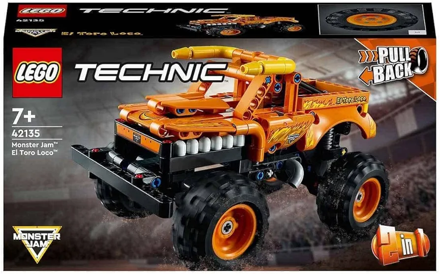 LEGO® Technic Monster Jam™ El Toro Loco™ 42135 Model Building Kit; 2-in-1 Pull-Back Toy