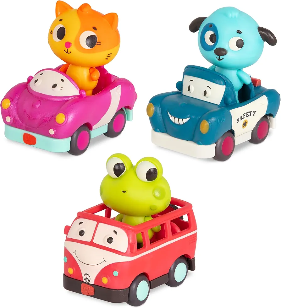 B. toys- Mini Riders- Cars & Animal Characters – Smart Car, Police Car, Van – Toy Cars for Toddlers, Kids – Lights & Sounds – 12 Months +