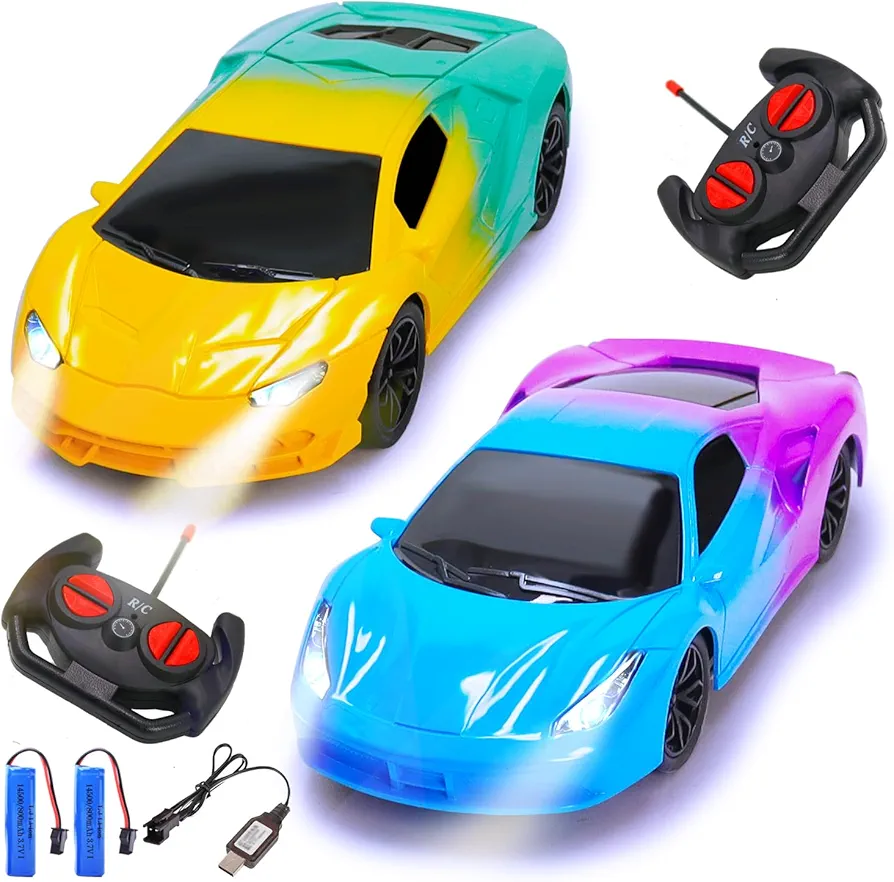 Remote Control Race Car for Boys Girls 3-5 Years- 2 Toddler Remote Control Cars Ages 2-4 Toy Racing for 6-8 Years Old Kids New Year Christmas Birthday Gift…