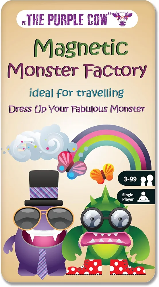 The Purple Cow- Monster Factory Game- Magnetic Travel Game. Great for Travel and On-The-Go. A Monstrous ‘Dress Me Up’ Game. Activity for Boys and Girls