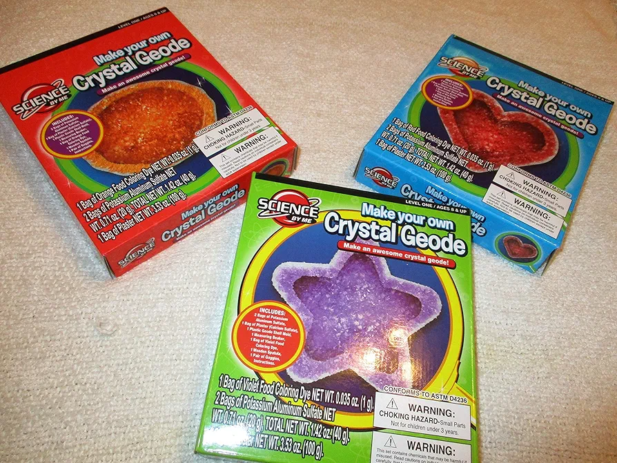 Set of 3 Your Own Crystal Geode Kits--Star, Heart & Oval