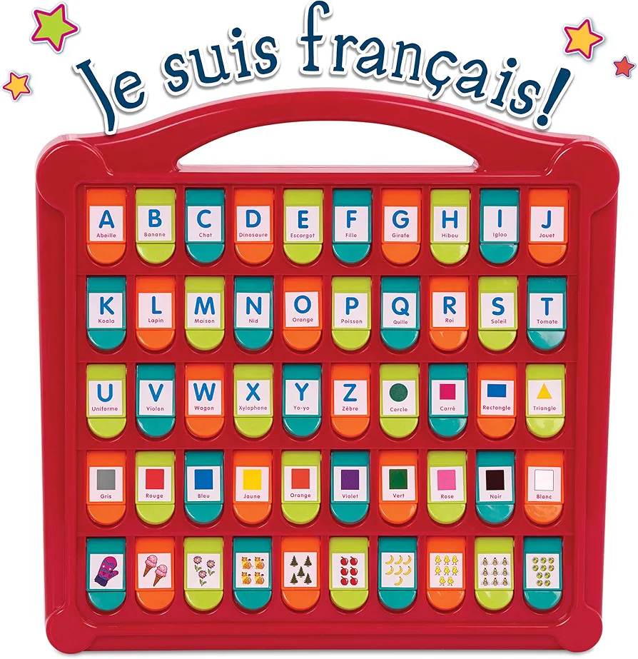 Battat – French Alphabet Toy For Learning – 50 Pop-Up Flaps – Letters, Words, Numbers, Colors, Shapes – Educational Toy For Toddlers, Kids – 3 Years + – Alphabet Cache-Cache