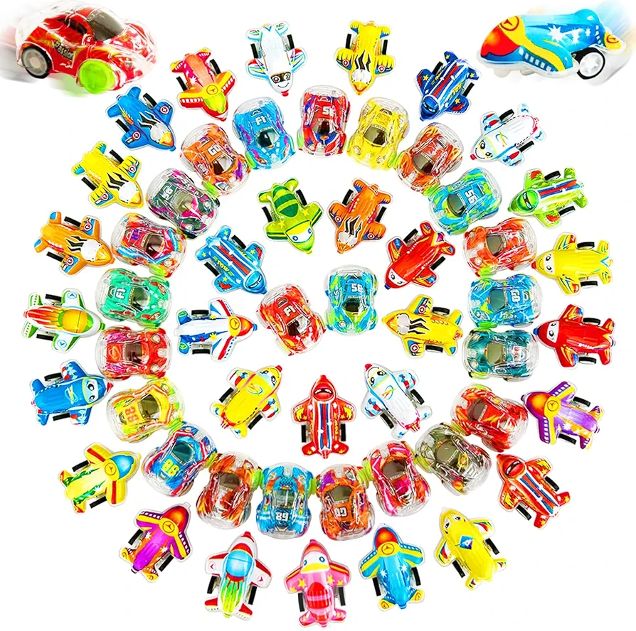 80Pcs Mini Pull Back Cars Planes,Plastic Tiny Racing Vehicles Toys,Treasure Box Toys for Kids 4-8,Valentine's Day,Classroom Prizes,Birthday Party Favors,Goodie Bags Fillers