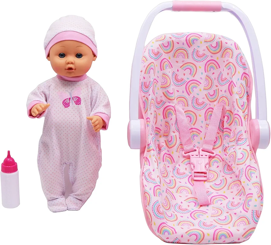 Dream Collection: 16" Baby Doll with Toy Carrier/Car Seat - Gi-Go Dolls, Kids Playset, Ages 3+, Multicolor (21131)