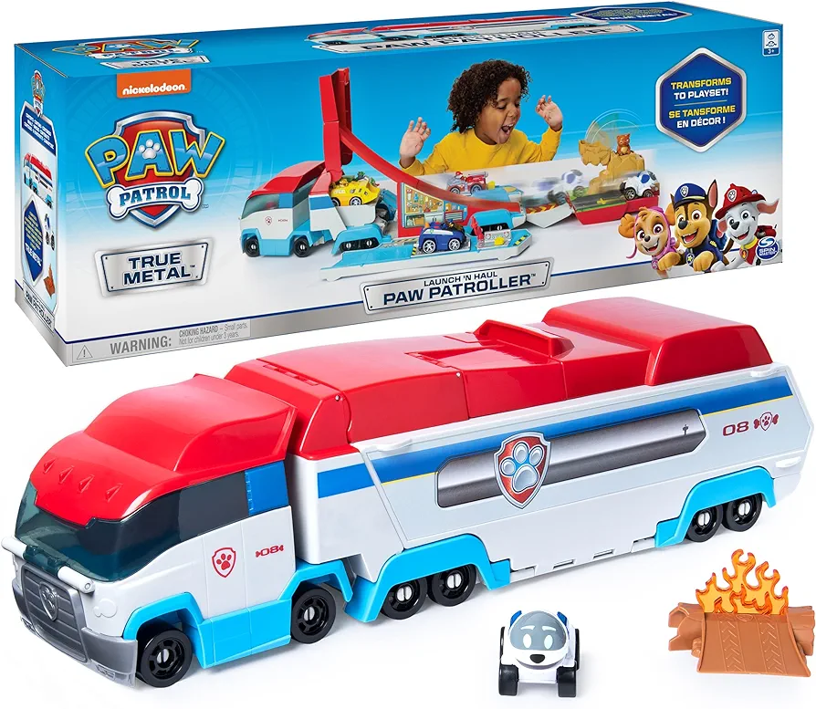 PAW Patrol, Launch’N Haul PAW Patroller, Transforming 2-in-1 Track Set for True Metal Die-Cast Vehicles, Kids Toys for Boys & Girls Ages 3 and Up