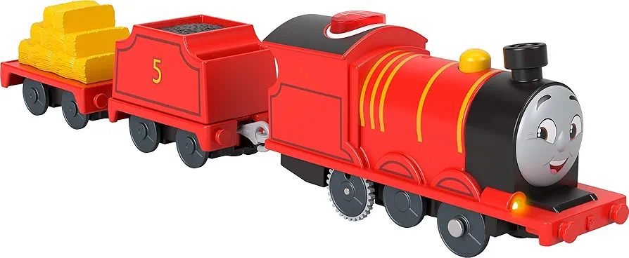 ​Thomas & Friends Motorized Toy Train Talking James Battery-Powered Engine with Sounds & Phrases for Pretend Play Preschool Kids Ages 3+ Years