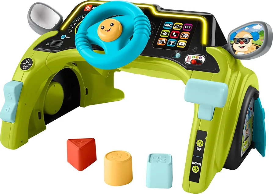 Fisher-Price Baby & Toddler Learning Toy Laugh & Learn Sit & Steer Driver Car Activity Center with Smart Stages for Ages 6+ Months