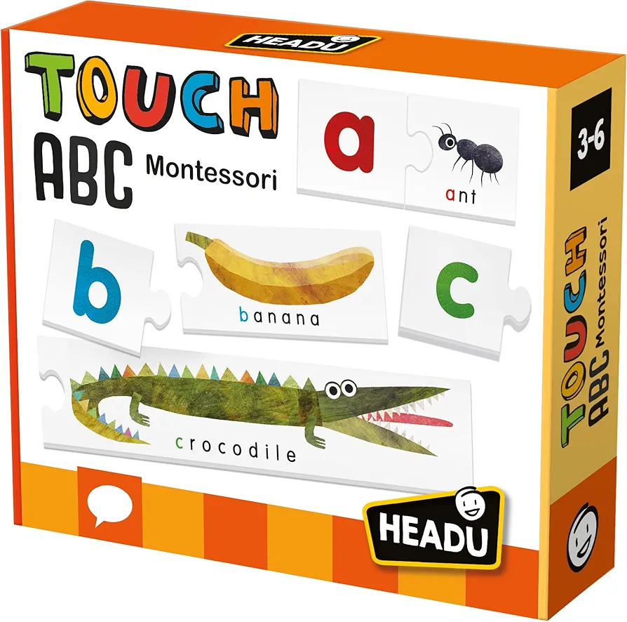 Headu Touch ABC Montessori, Educational Toys for Boys and Girls Ages 3-6 Years Old, Preschool Learning Toys, Teacher Homeschool Supplies, Birthday