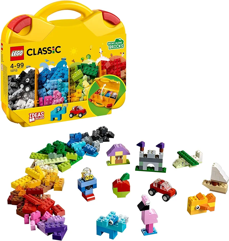 LEGO Classic Creative Suitcase 10713 - includes Sorting Storage Organizer Case with Fun Colorful Building Bricks, Preschool Learning Toy for Kids, Boys and Girls Ages 4 Years Old and Up