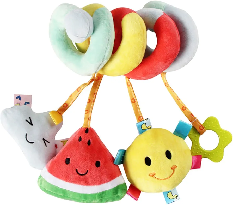 Baby Spiral Hanging Stroller,Car Seat Toys Toy Newborn Sensory Plush Activity Toys for Bed Bassinet Crib Baby Carrier Gifts for 0 3 6 9 12 Months