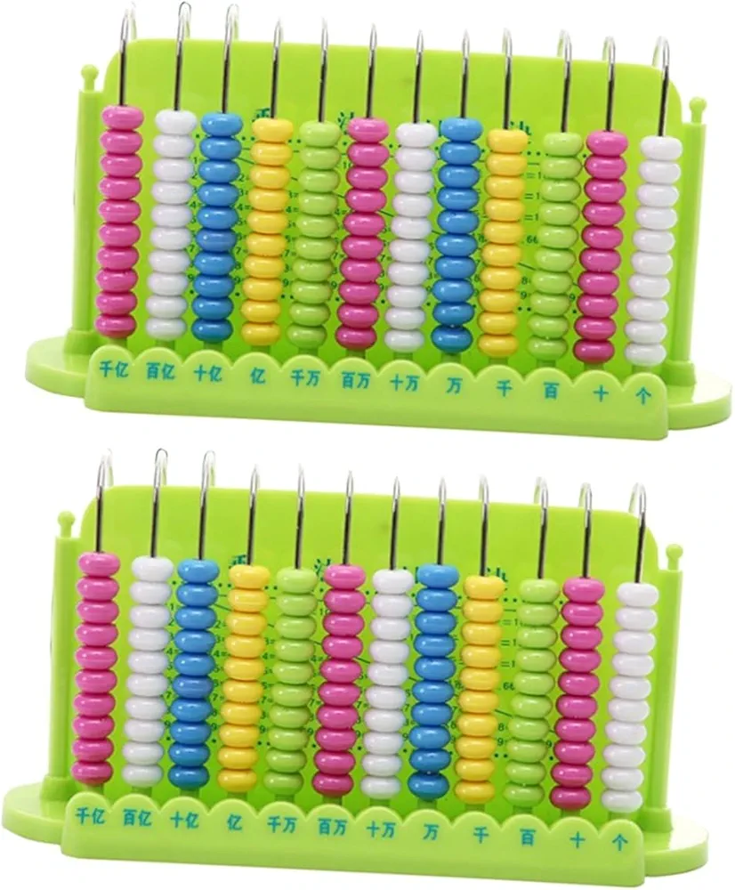 BESTonZON 2pcs 12 Abacus Educational Toy Math Logic Toy Math Toy Early Education Toy Arithmetic Tool Playset 12 Rods Educational Counting Tool Calculate Tools Plastic