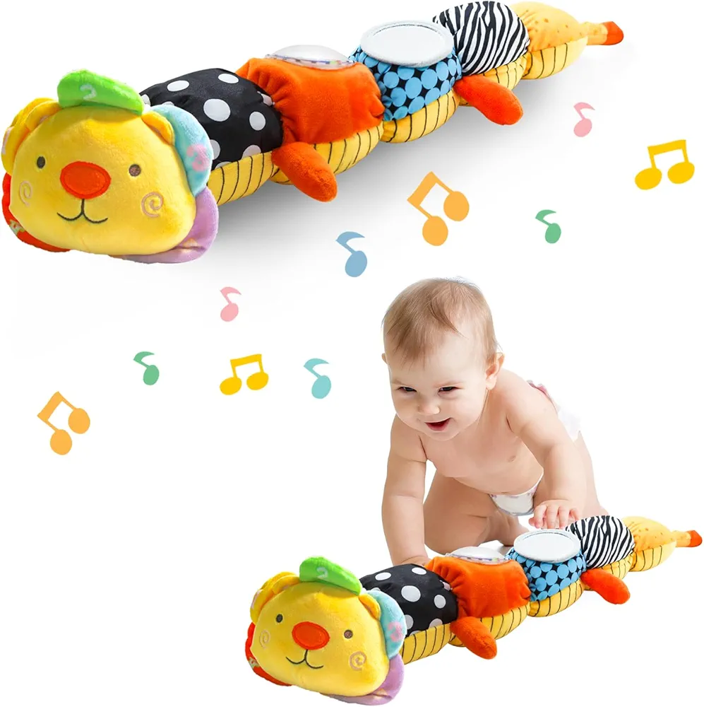 Baby Toys 0 to 12 Months Plush Toy Musical Stuffed Animal Infant Sensory Toy Tummy Time Newborn 0-3-6-12 Months Gift