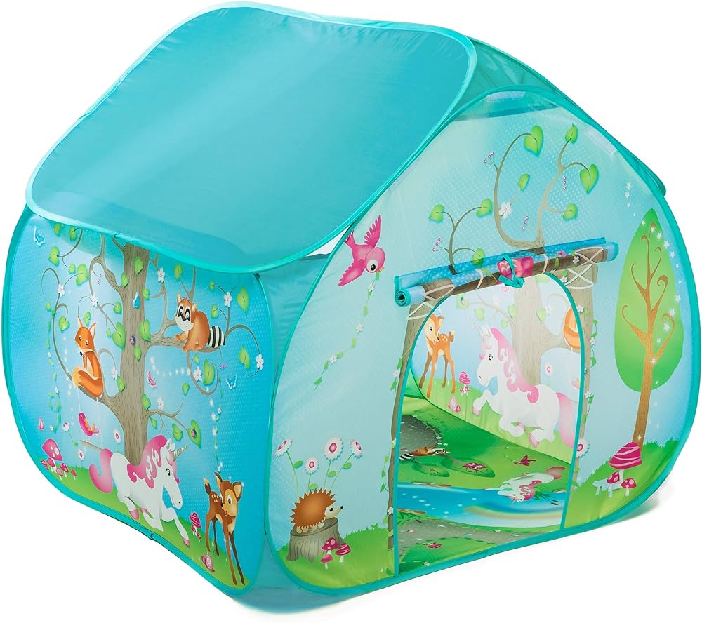 Pop It Up | Enchanted Forest Play Tent, Blue | Fun2Give | Front & Back Doors, Spacious Interior, Pretend Play, Toddlers & Kids Ages 3+