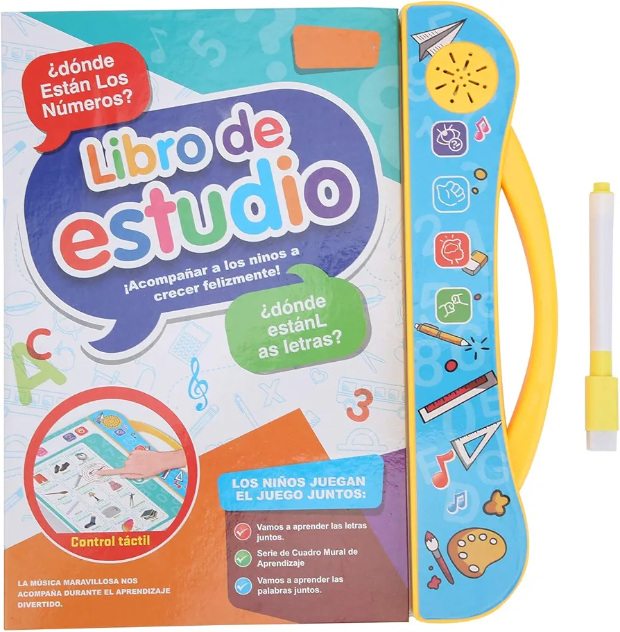 Spanish ABC Sound Book, English Electronic Children's Sound Book, for Kids Above 3 Years Old Letters Learning(Yellow)