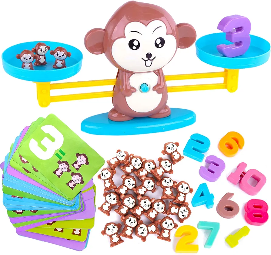 CoolToys Monkey Balance Cool Math Game for Girls & Boys | Fun, Educational Children's Gift & Kids Toy STEM Learning Ages 3+ (64-Piece Set)