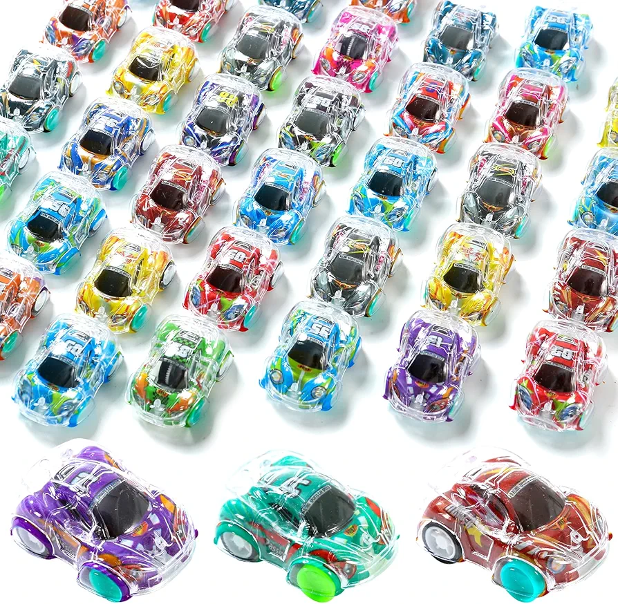 50 Pcs Mini Pull Back Cars Set, Bulk Toys Party Favors Treasure Box, Small Racing Car Carnival Prizes Classroom Rewards, Pinata Fillers.