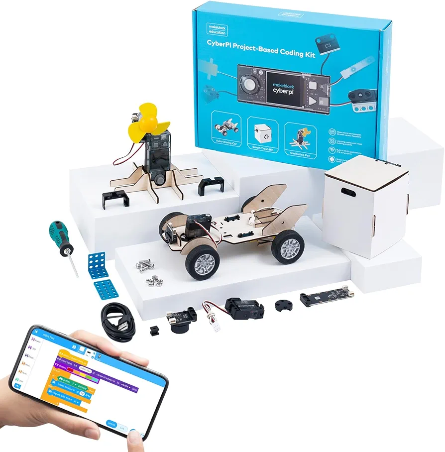 Makeblock Cyberpi Project-Based Coding Kit, Coding for Kids Support Scratch & Python Programming, STEM Projects for Kids Ages 8-12, Robotics Kit Support AI & IoT Technology with Built-in WiFi Module