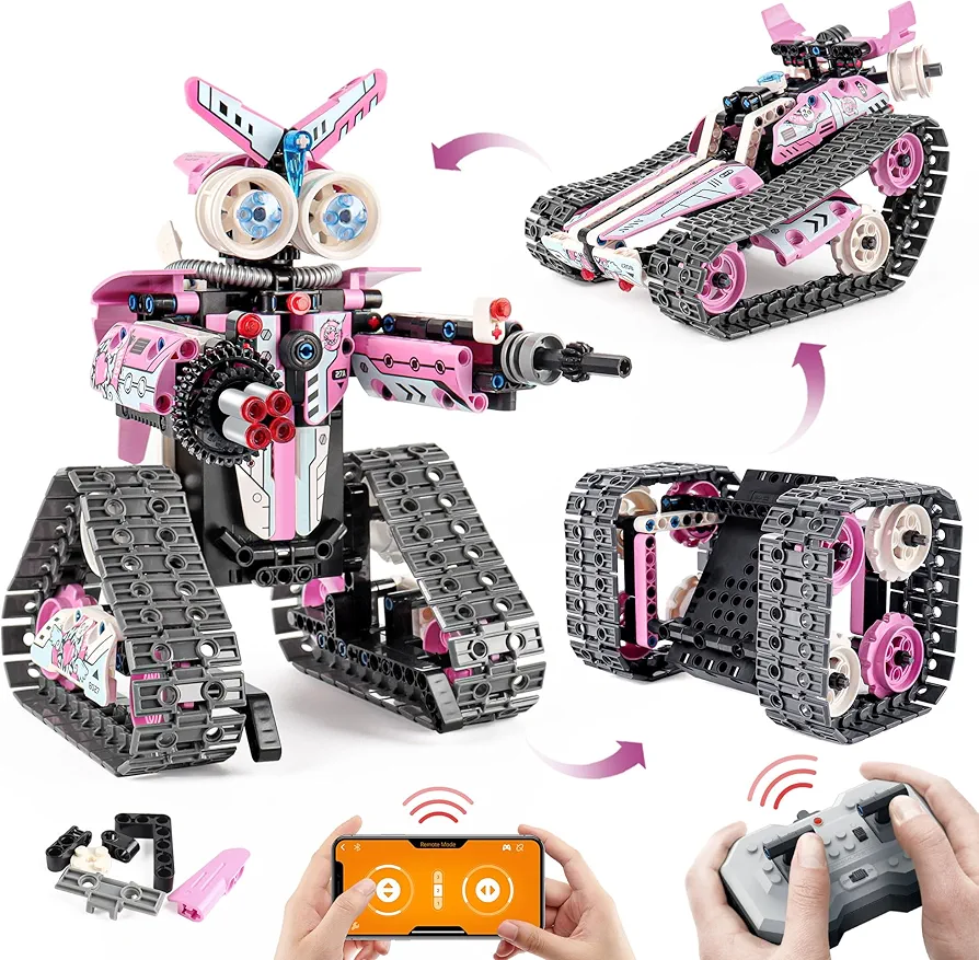 STEM Projects Robot Building Toys for Kids Ages 7-9 8-12 Years Old, Girls 3 in 1 Remote Control Robotics Kit, Educational Science Coding Car Set, Best Birthday