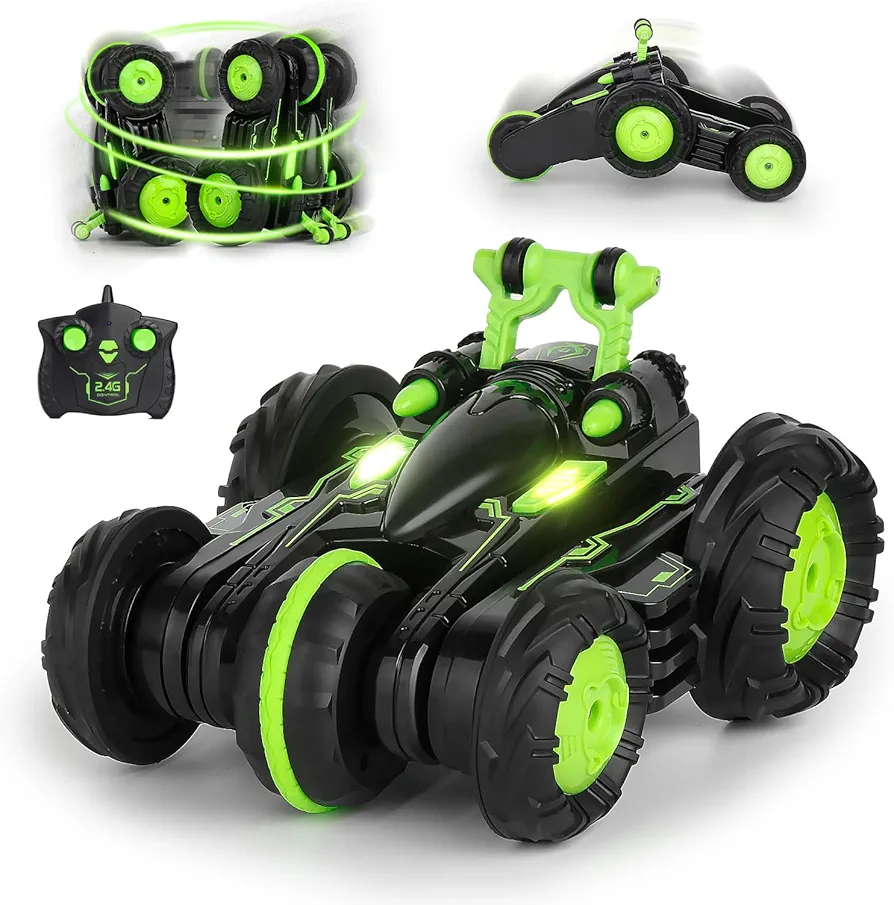 RC Stunt Cars Remote Control Car 4WD 2.4Ghz Double-Sided Driving 360-degree Flips Rotating Indoor Outdoor Rechargeable Off Road Car Toy Xmas Kids Toy for Boys Girls