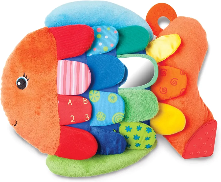 Melissa & Doug Flip Fish Soft Baby Toy Sensory Tummy Time Toys, Soft Fabric Tag Toy For Babies, Infants