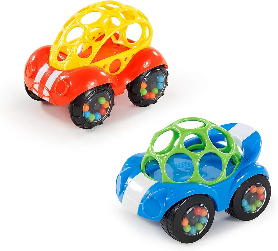 Easy Grasp Rattle & Roll BPA-Free Push Car Infant Crawling Toy and Teether, 1 Pack, Age 3 Months and up, Color May Vary