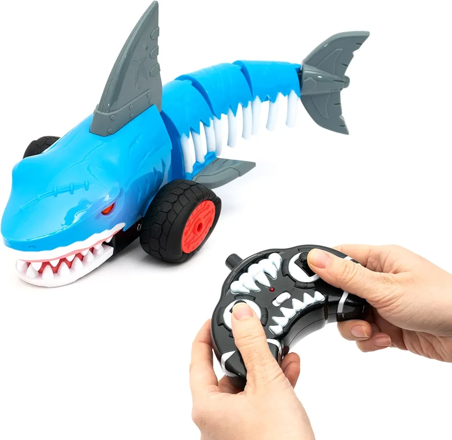 Shark RC Stunt Car, 2.4GHz Remote Control car, RC Stunt car Toy with Lights, Indoor and Outdoor All Terrain, Cute and Lovely Shape, Suitable for Children Over 3 Years Old