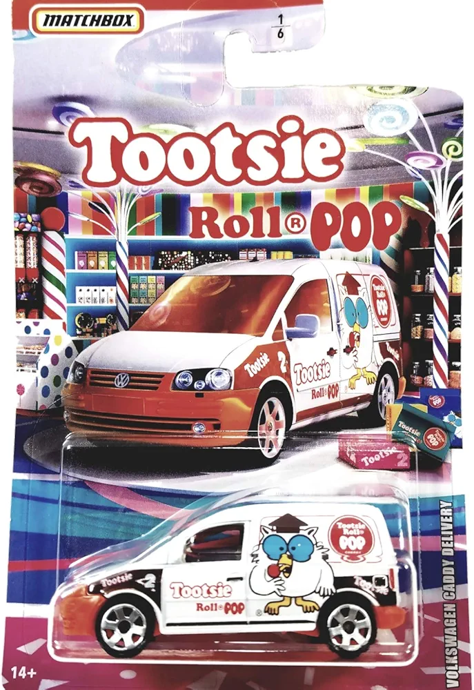 Matchbox Limited Candy Series White Tootsie Roll Pop Volkswagen Delivery Van 1/64 S Scale Car Diecast