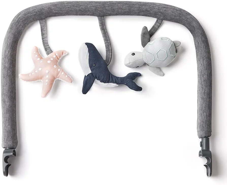 Ergobaby Evolve 3-in-1 Bouncer Toy Bar Accessory, Ocean Wonders - Charcoal Grey