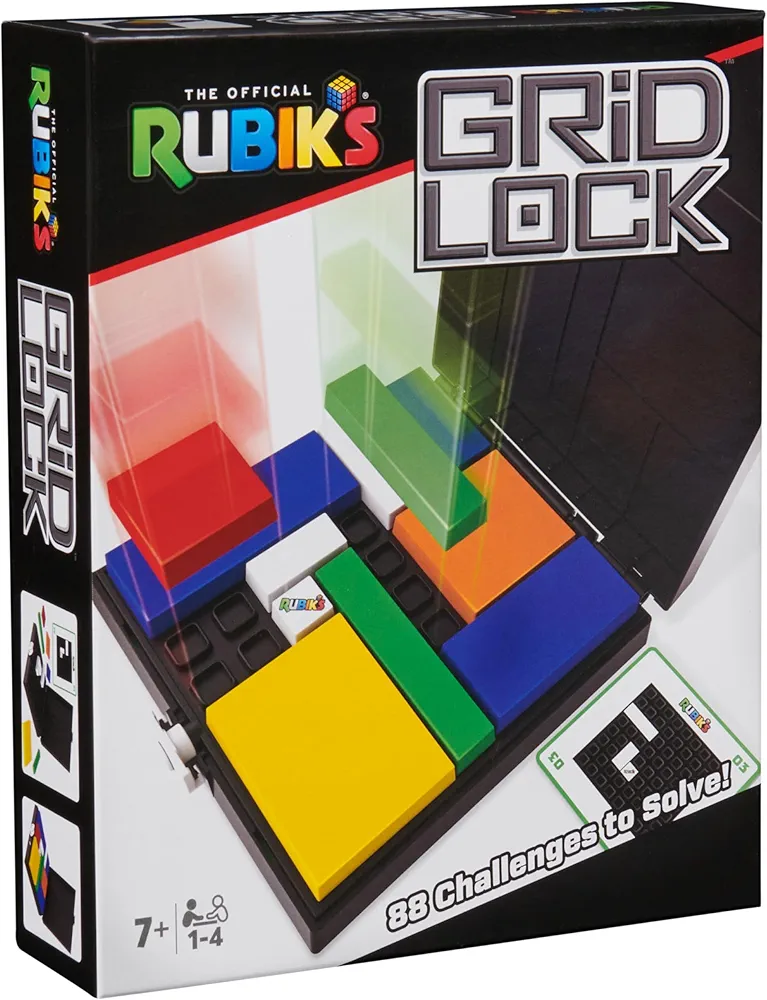 Rubik’s Cube Gridlock Game, The Problem-Solving Puzzle Game Inspired by The Classic Brain Teaser Fidget Toy, for Adults & Kids Ages 7+