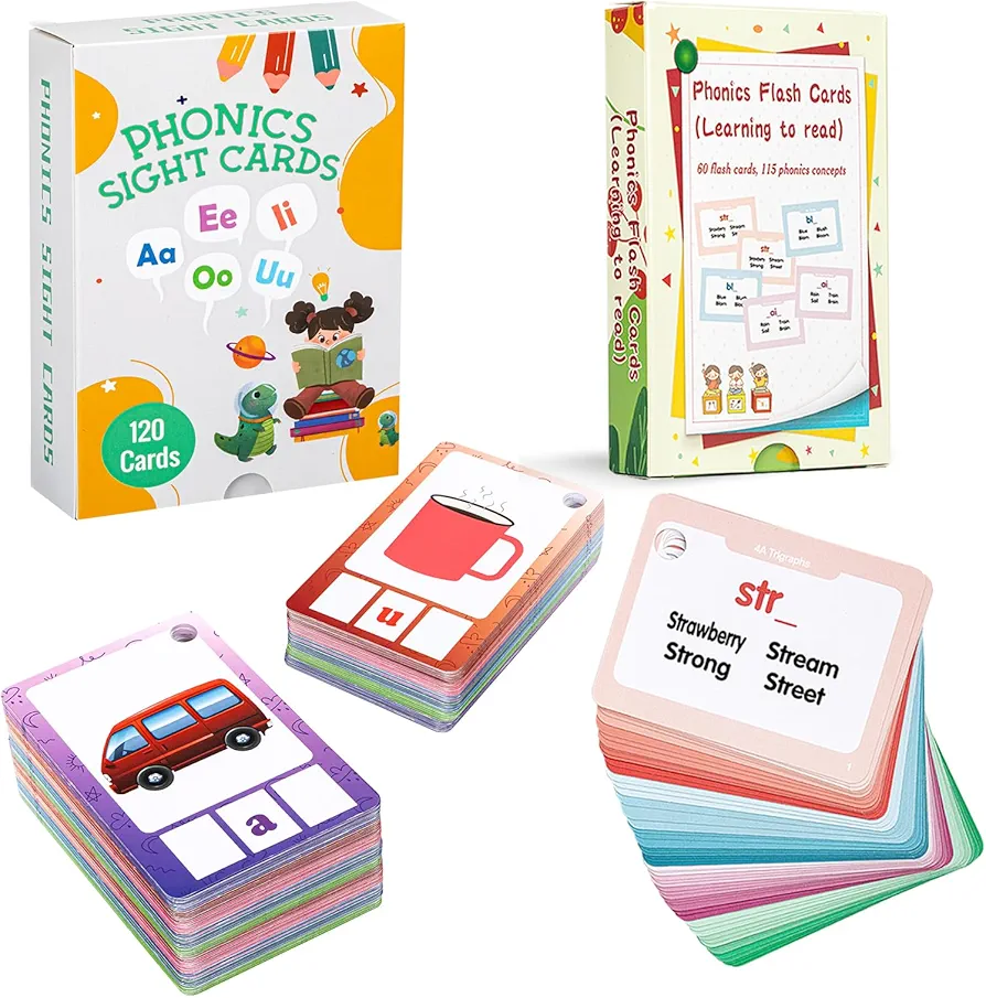 CVC Sight Words Games Phonics Flash Cards，Phonics Manipulatives Games Learn to Read Vowel Sounds Spelling Words，Kindergarten Learning Activities for Kids 3 4 5 6 Years Old