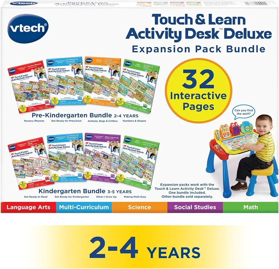 VTech Activity Desk 4-in-1 Pre-Kindergarten Expansion Pack Bundle for Age 2-4