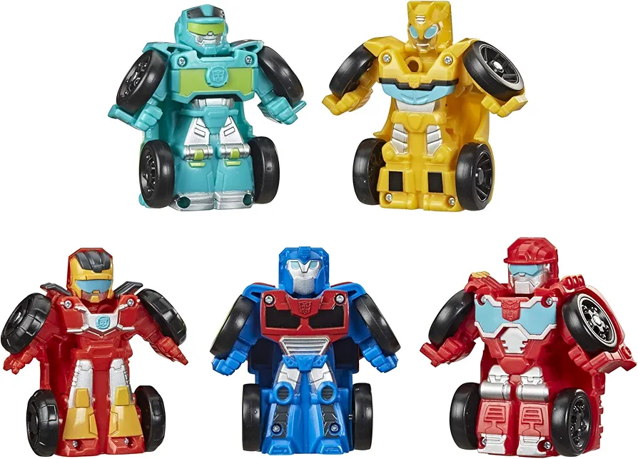 Transformers Playskool Heroes Rescue Bots Academy Mini Bot Racers Converting Robot Toy 5-Pack, 2-Inch Collectible Toy Cars (Amazon Exclusive)