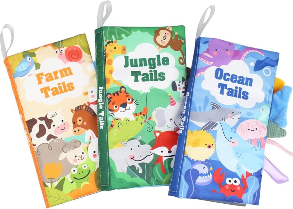 HONGID Baby Books 0-6 Months - 3PCS Montessori toys for babies 0-3-6-9-12-18 months,Infant Newborn Tummy Time Toys Touch Feel Book Learning Sensory Toys, Stocking Stuffers for Boys Girls