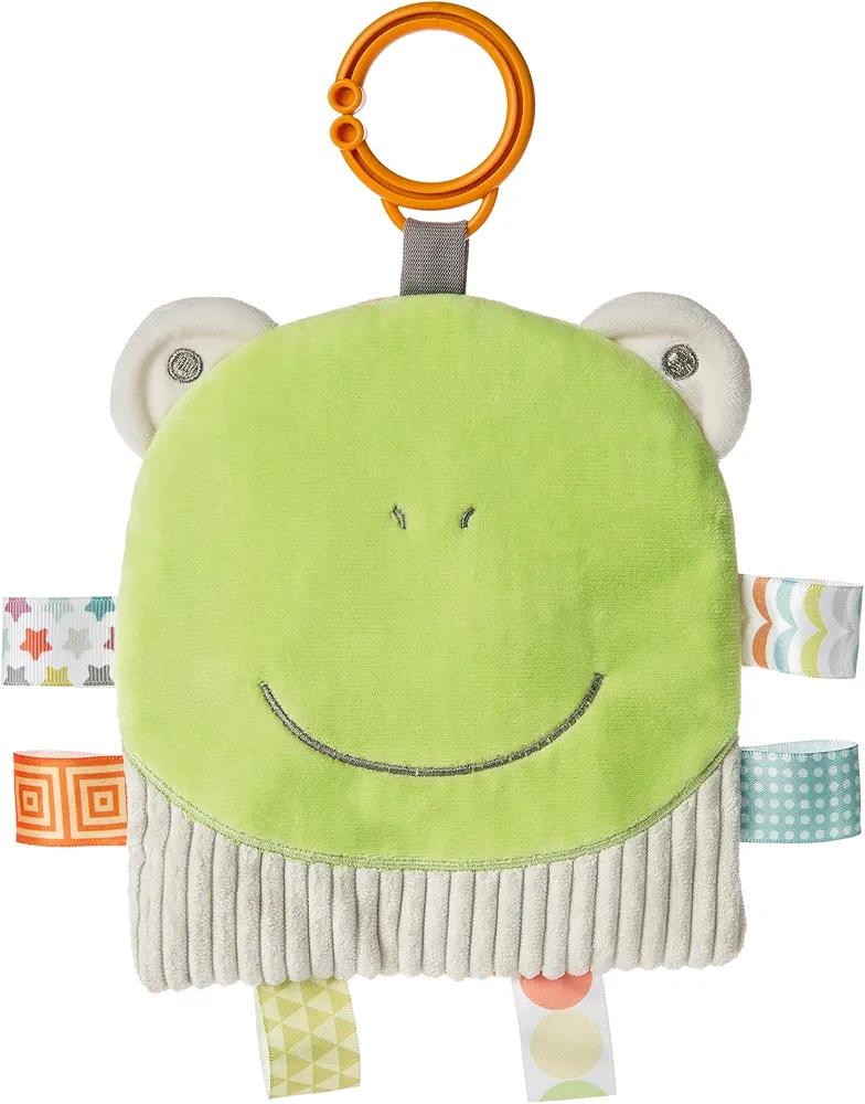 Taggies Two-Sided Crinkle Me Baby Paper and Squeaker Soft Toy, 6-Inches, Twice as Nice Frog & Bear