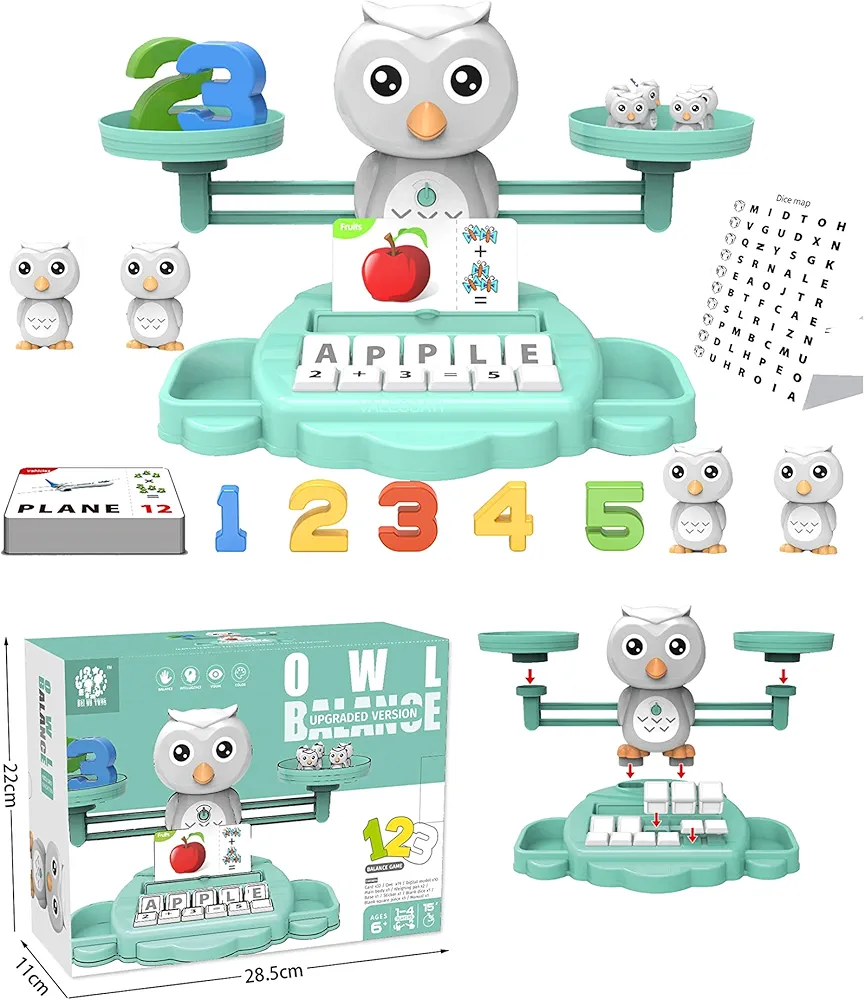 OWL Balance Counting Toys for Kids 3 in 1, Learning & Education Toys Gift for for Toddlers Boy Girl Age 3 4 5 Years Old