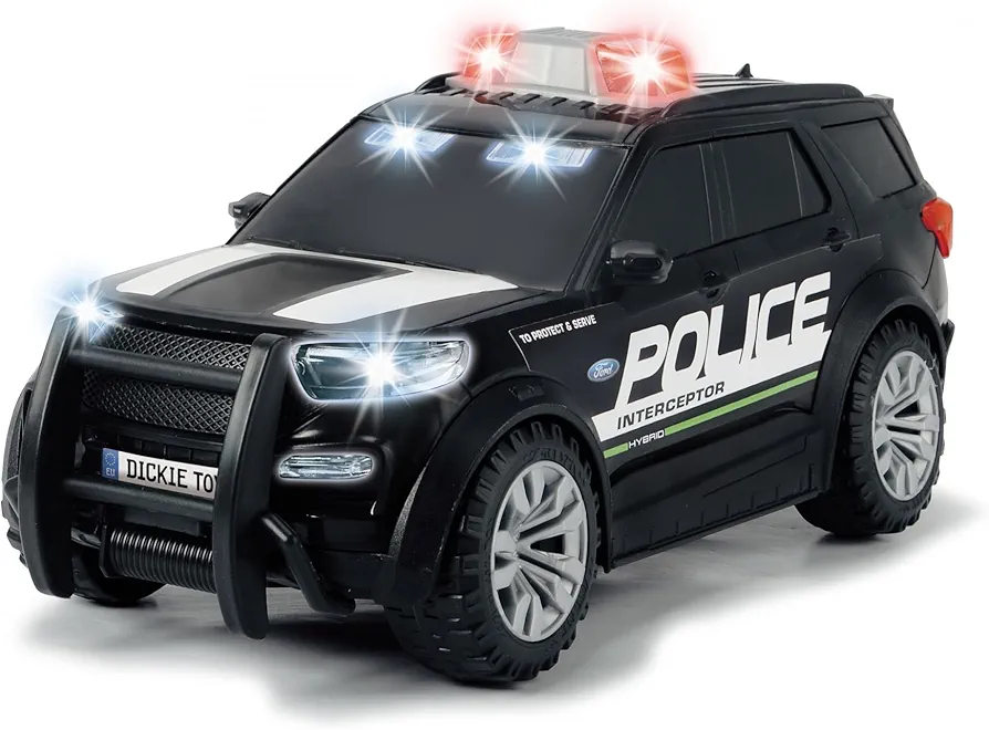 Dickie Toys HK Ltd Light & Sound Ford Police Interceptor, Black