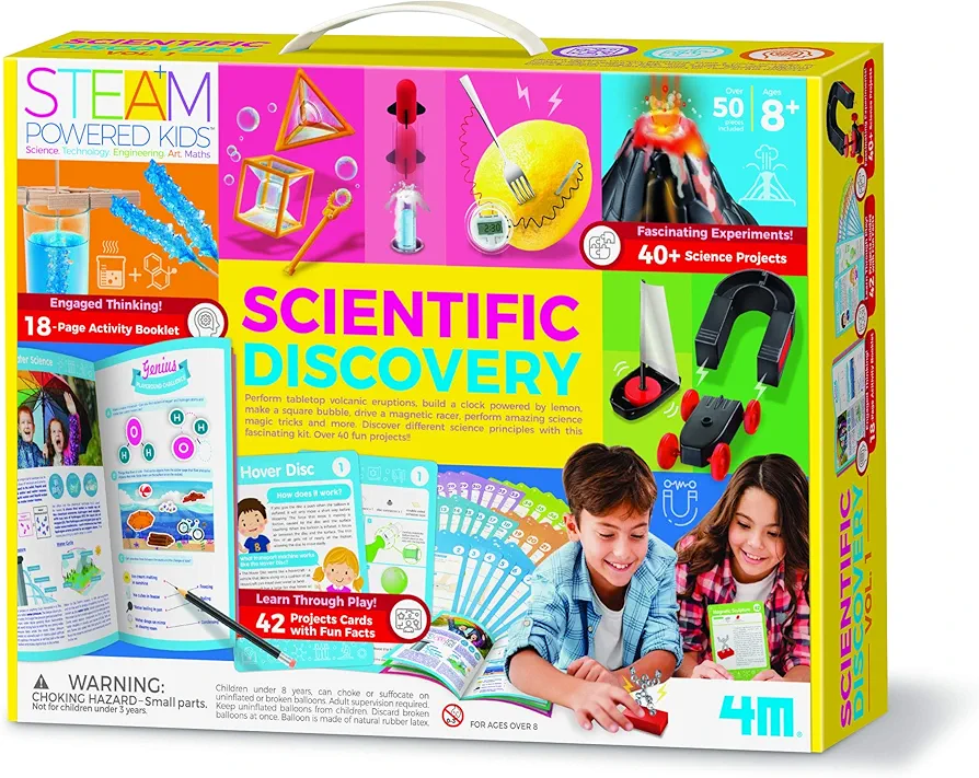 4M Toysmith, STEAM Powered Kids Scientific Discovery, 42 Different STEAM Experiment & Projects DIY Stem Toy, for Boys & Girls Ages 8+