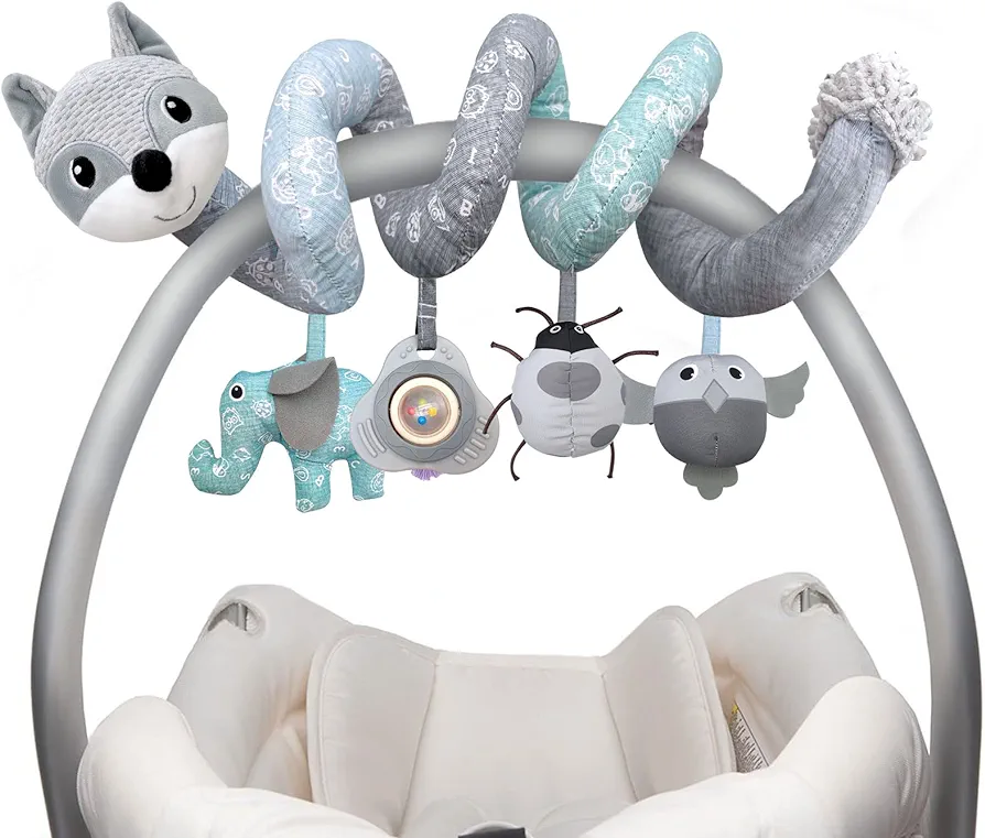 Car Seat Toys Newborn Toys Stroller Toys, Baby Toys 0-3 Months Infant Toys 0-6 Months, Baby Sprial Toys for Carseat Stroller Crib with Music Rattle, Baby Toys for 0 3 6 9 12 Boys Girls Enfants