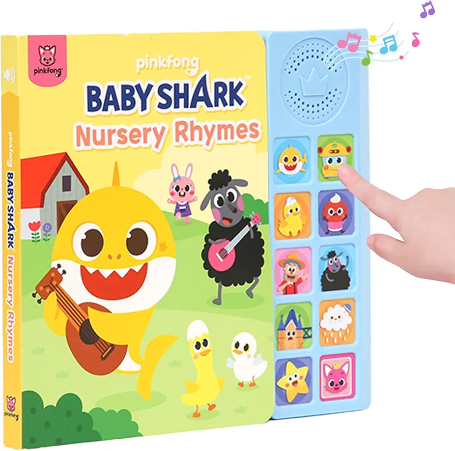 Baby Shark Nursery Rhymes 10 Button Sound Book| Learning & Education Toys | Interactive Baby Books for Toddlers 1-3 | Gifts for Boys & Girls